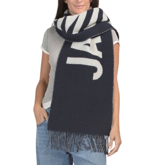 JACQUEMUS Navy Made In Italy Wool Lecharpe Scarf - Picture 1 of 2